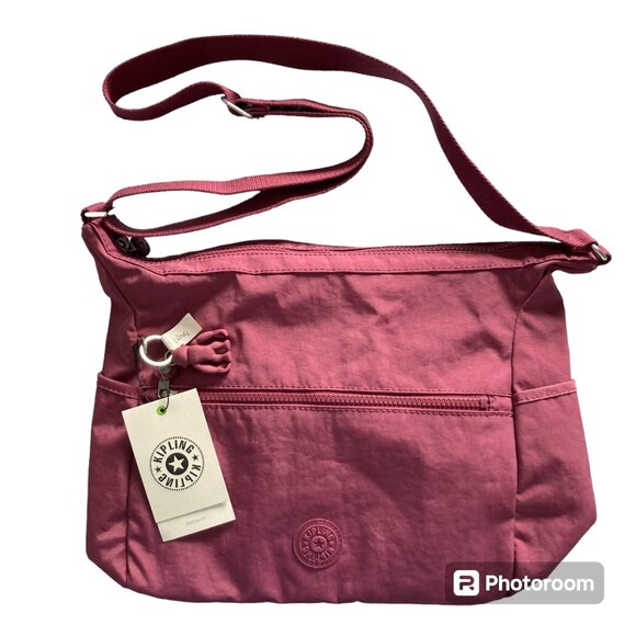NWT Kipling Alenya Nylon Adjustable Crossbody Strap Zip Pocket Monkey Keychain - Picture 11 of 16